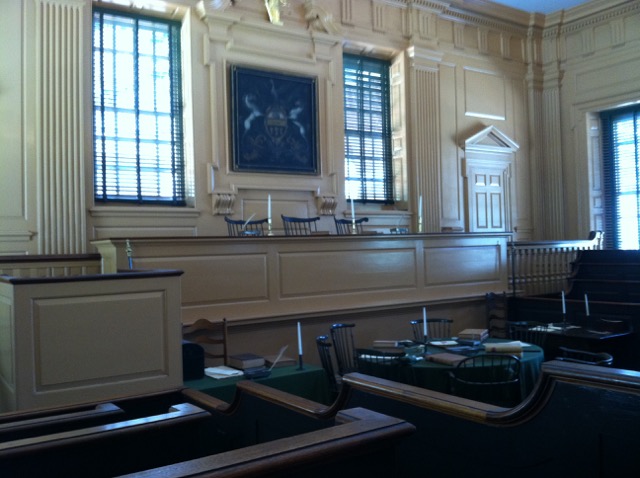 Photo of the court room in Independence Hall